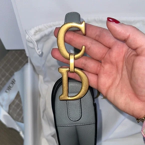 FULL SET - Dior Saddle Bag Grey with Gift Bag and Dust Bag - Picture 9 of 12